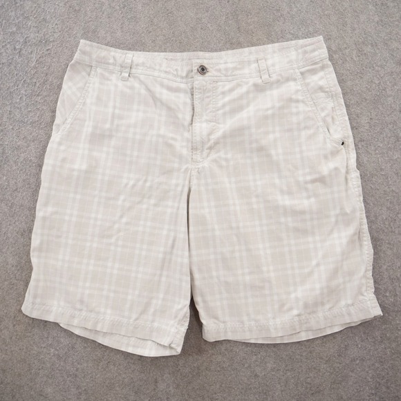 Lululemon Shorts Mens 38 Blue Comission Plaid Flat Front Chinos Logo Active 10" - Picture 1 of 11